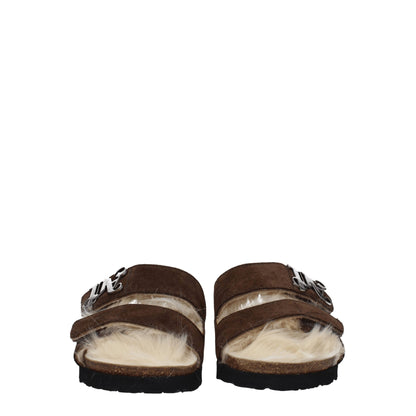 Brown Leather Slippers Sandals