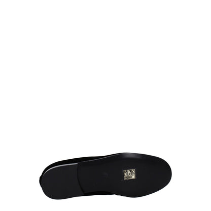 Black Velvet Slip-On Loafers