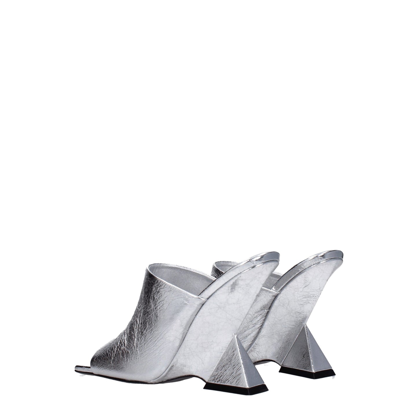 Gray Leather Platforms