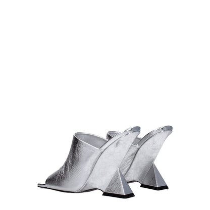 Gray Leather Platforms