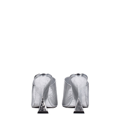 Gray Leather Platforms