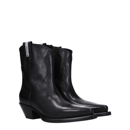 Black Leather Ankle Boots