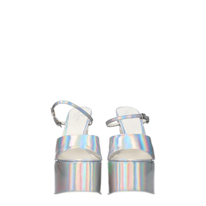 Gray Leather Platforms