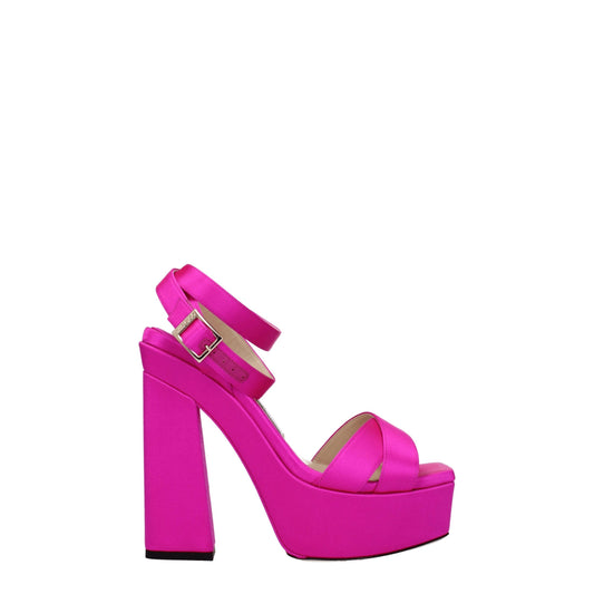 Pink Satin Platforms