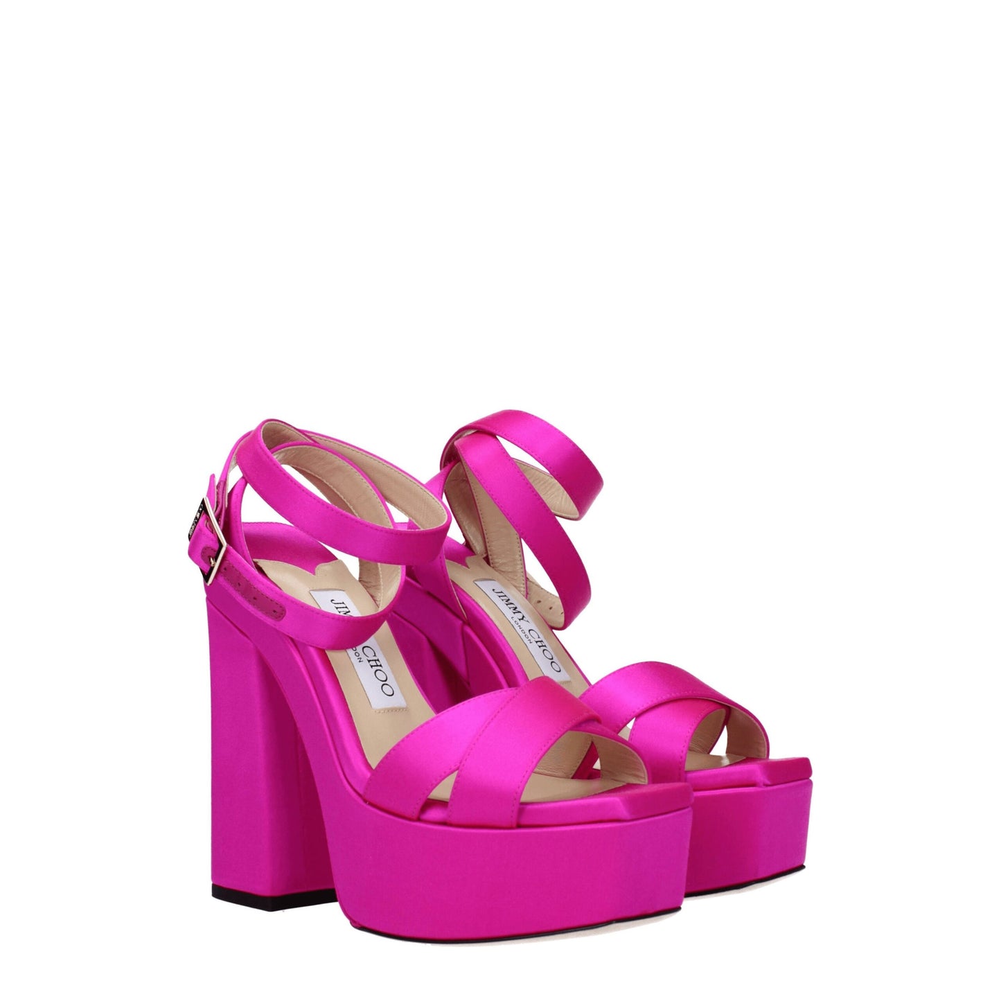 Pink Satin Platforms