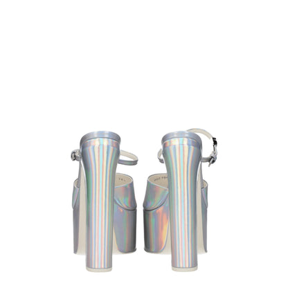 Gray Leather Platforms