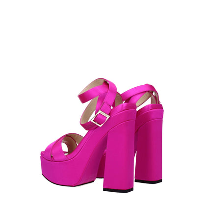 Pink Satin Platforms