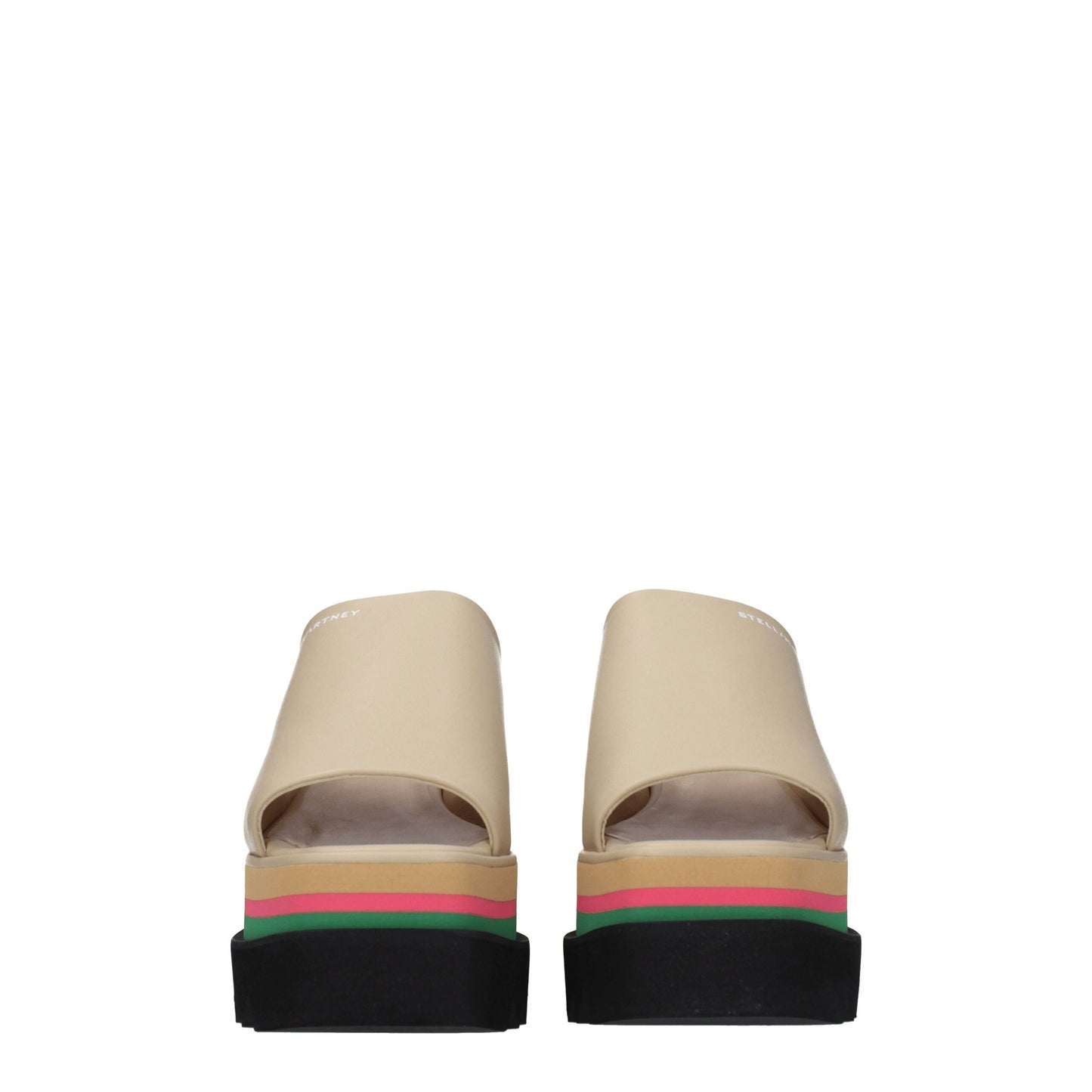 Beige Leather Slippers Sandals