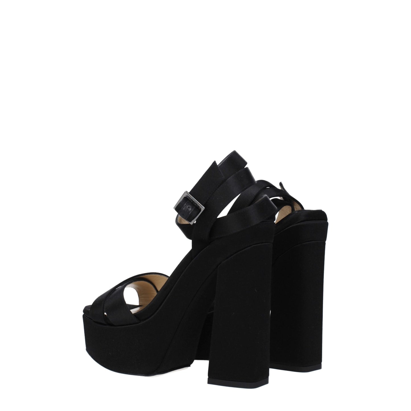 Black Satin Platforms