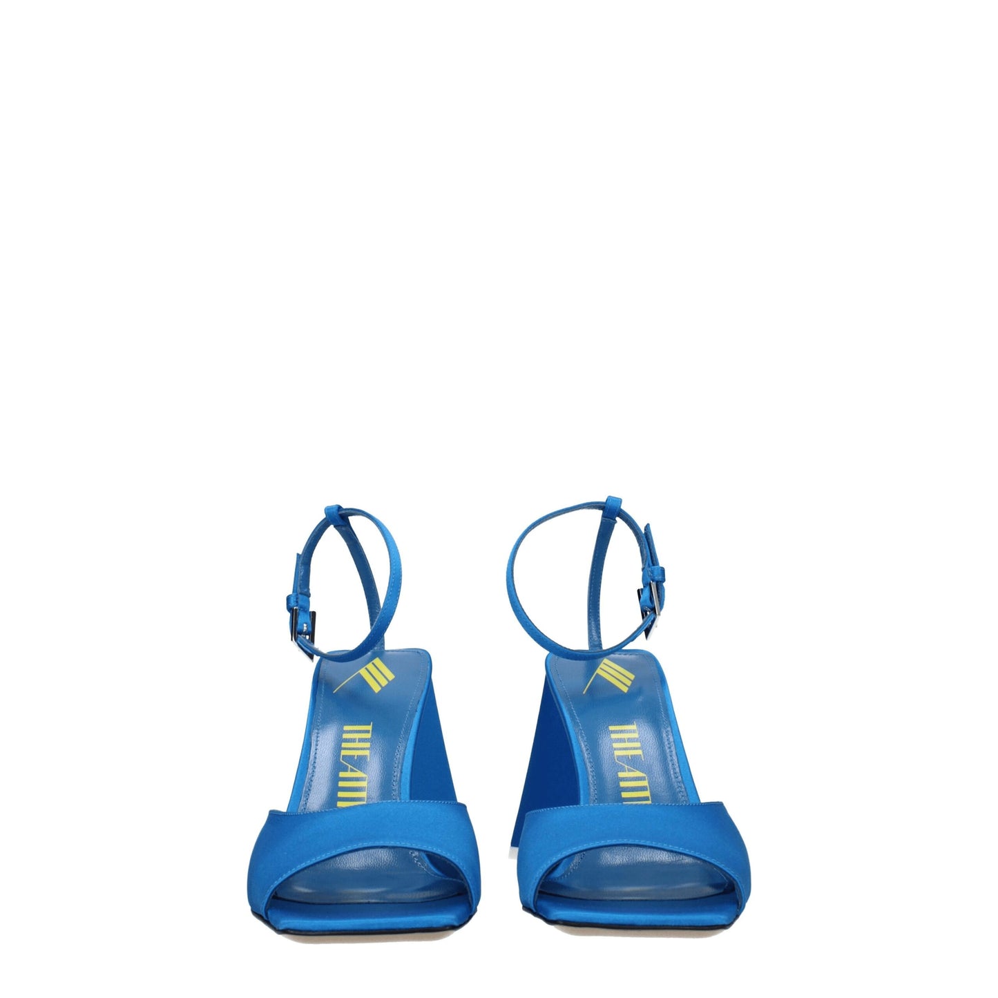 Blue Satin Stiletto Heels Sandals