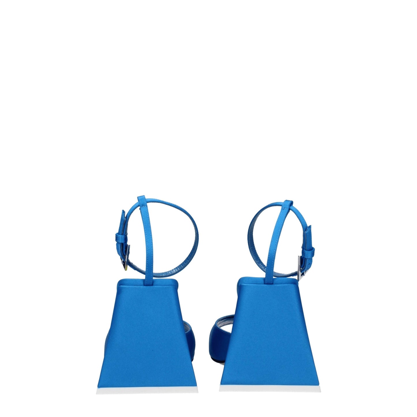 Blue Satin Stiletto Heels Sandals