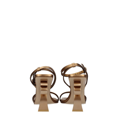 Gold Leather Platforms