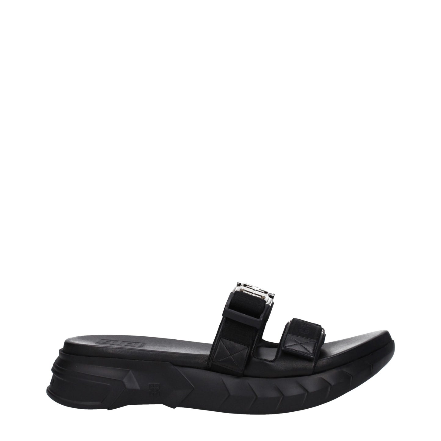 Black Fabric Slippers Sandals