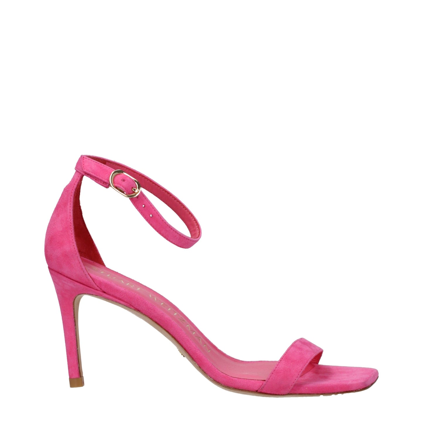 Pink Leather Stiletto Heels Sandals