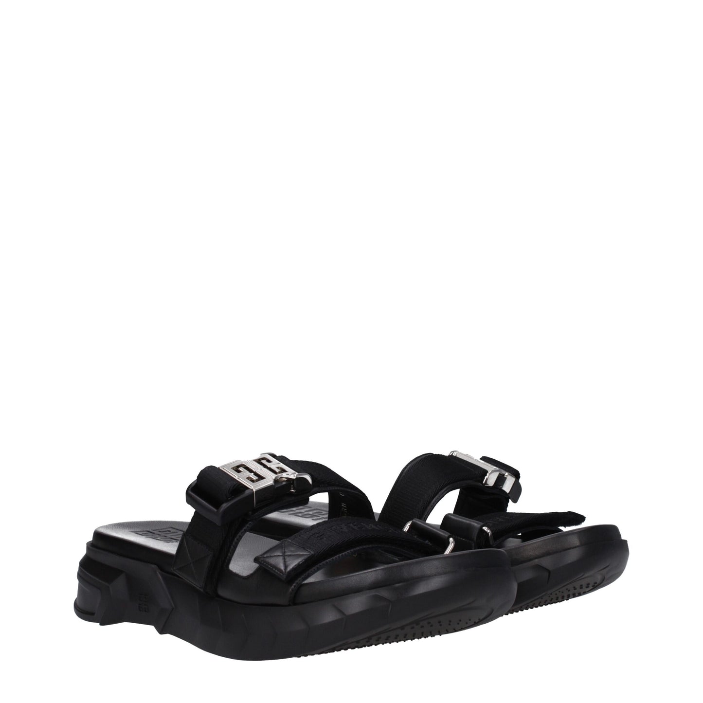 Black Fabric Slippers Sandals