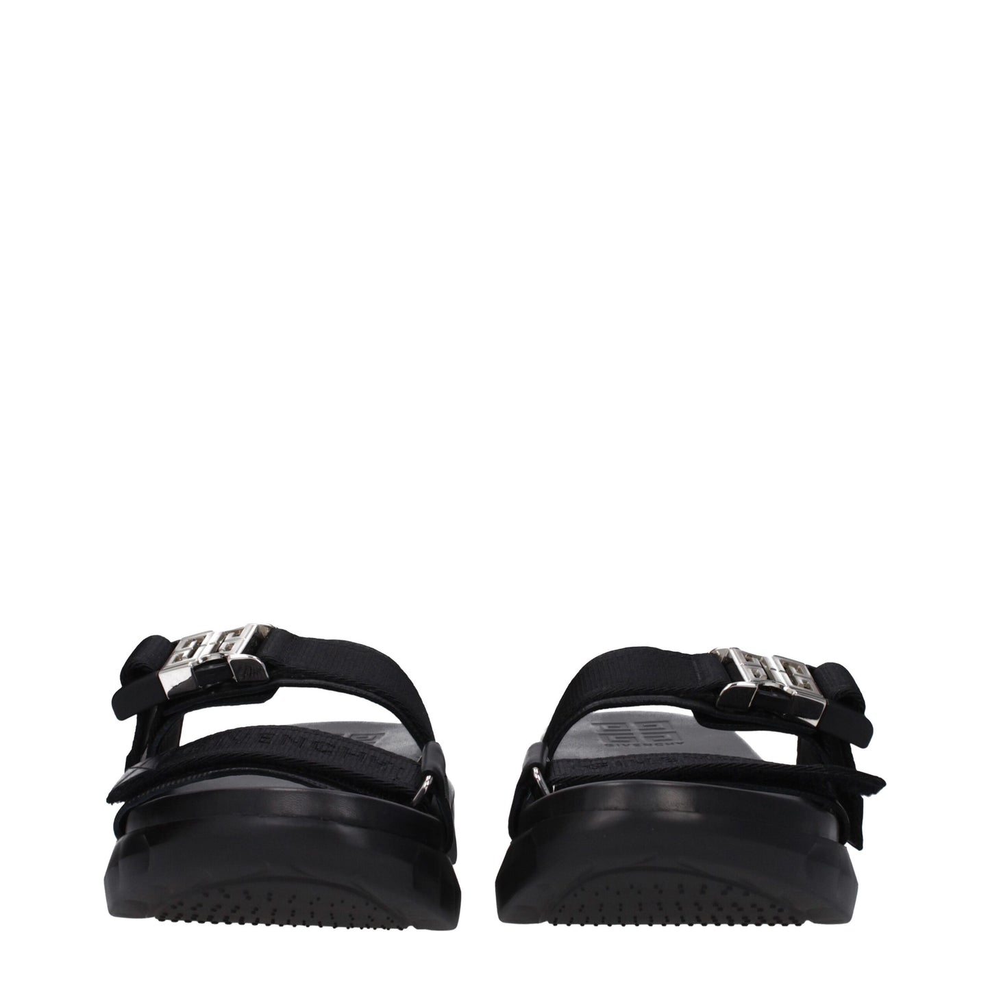 Black Fabric Slippers Sandals