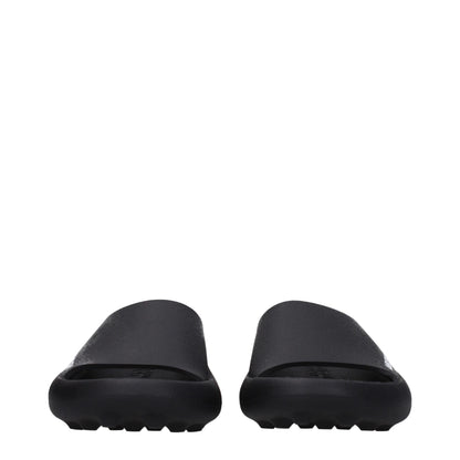 Black Cotton Slippers Sandals