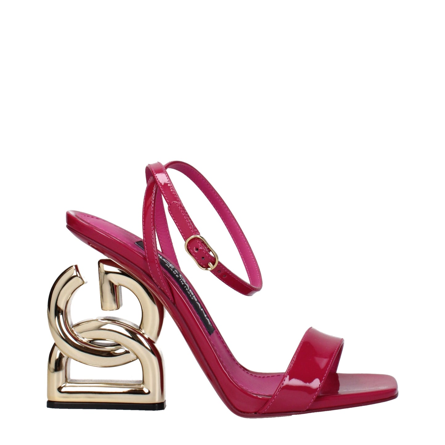 Pink Leather Stiletto Heels Sandals