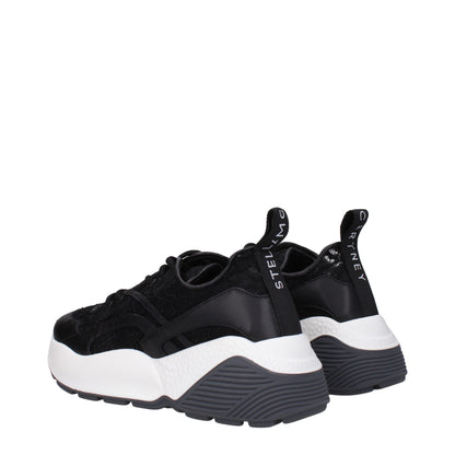 Black Fabric Chunky Sneakers