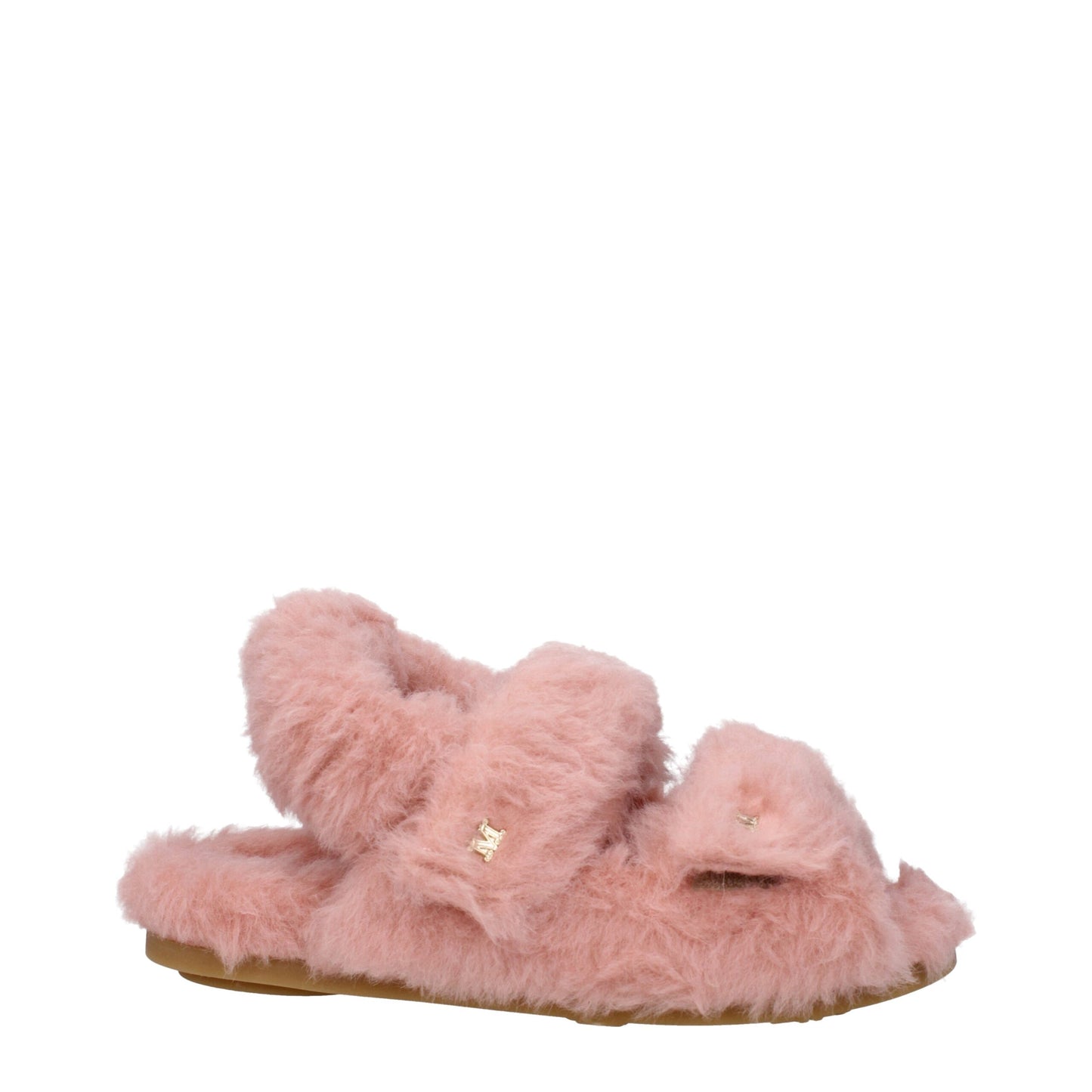 Pink Fur Flat Sandals