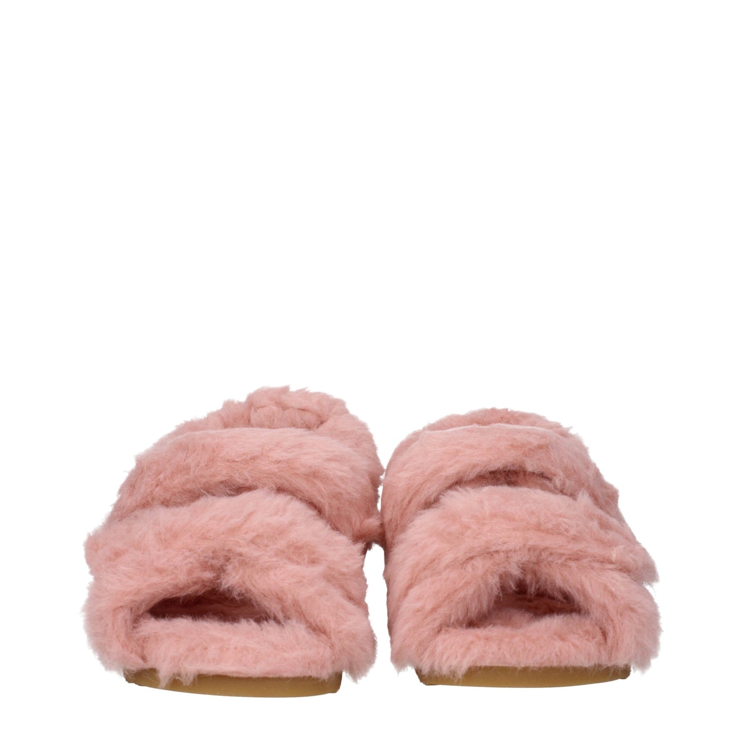 Pink Fur Flat Sandals