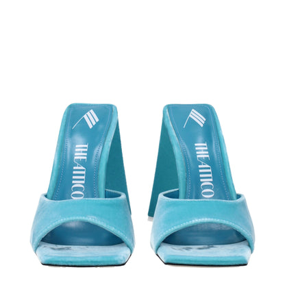 Light Blue Velvet Platforms
