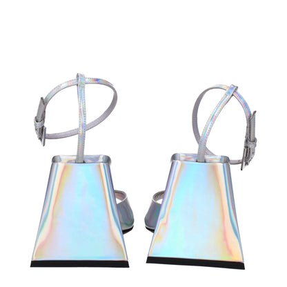 Gray Leather Platforms