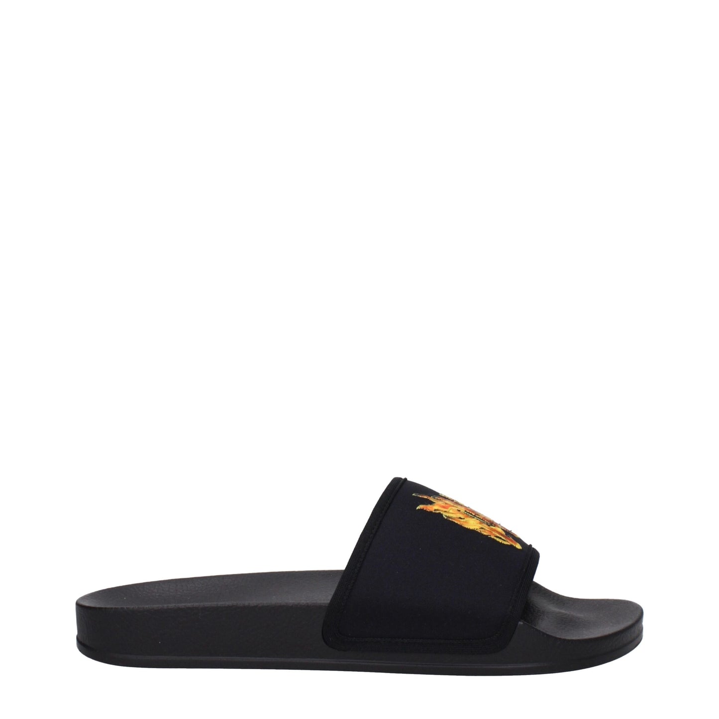 Black Fabric Slippers Sandals