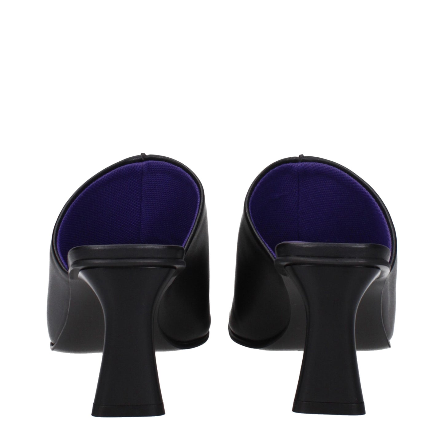 Black Leather Stiletto Heels Sandals