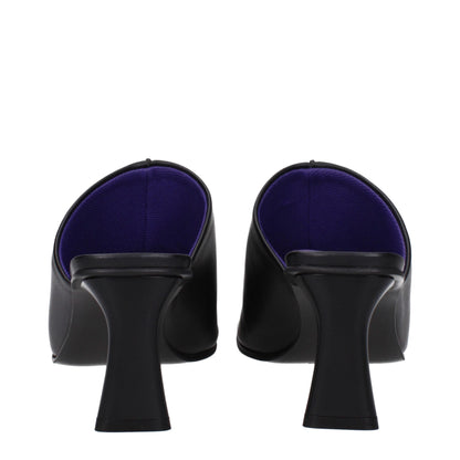 Black Leather Stiletto Heels Sandals