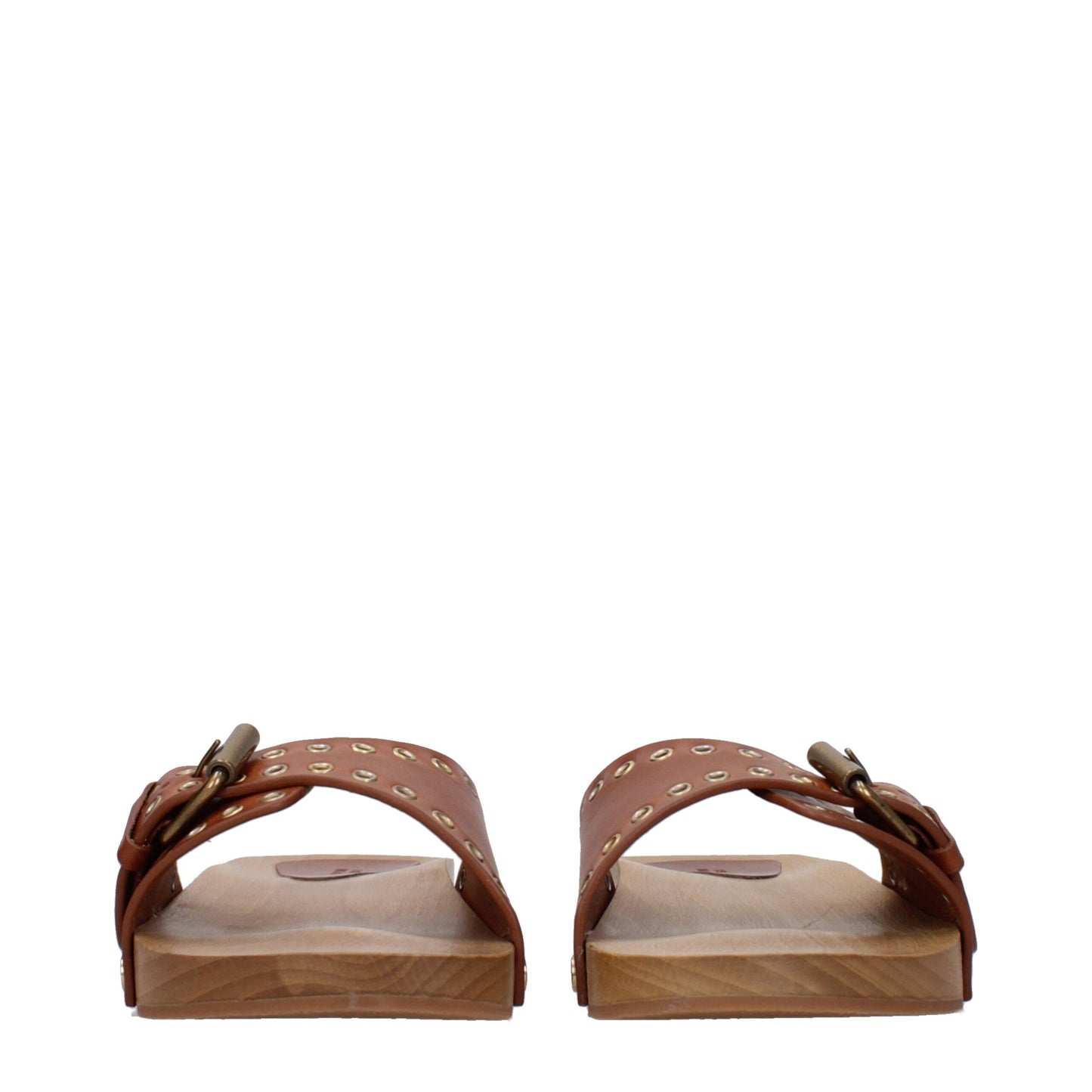 Brown Leather Slippers Sandals