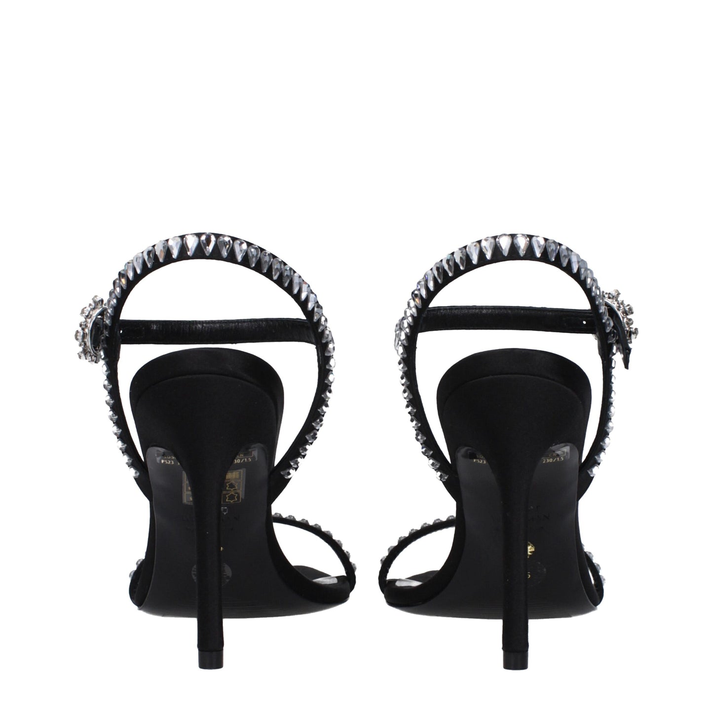 Black Satin Stiletto Heels Sandals