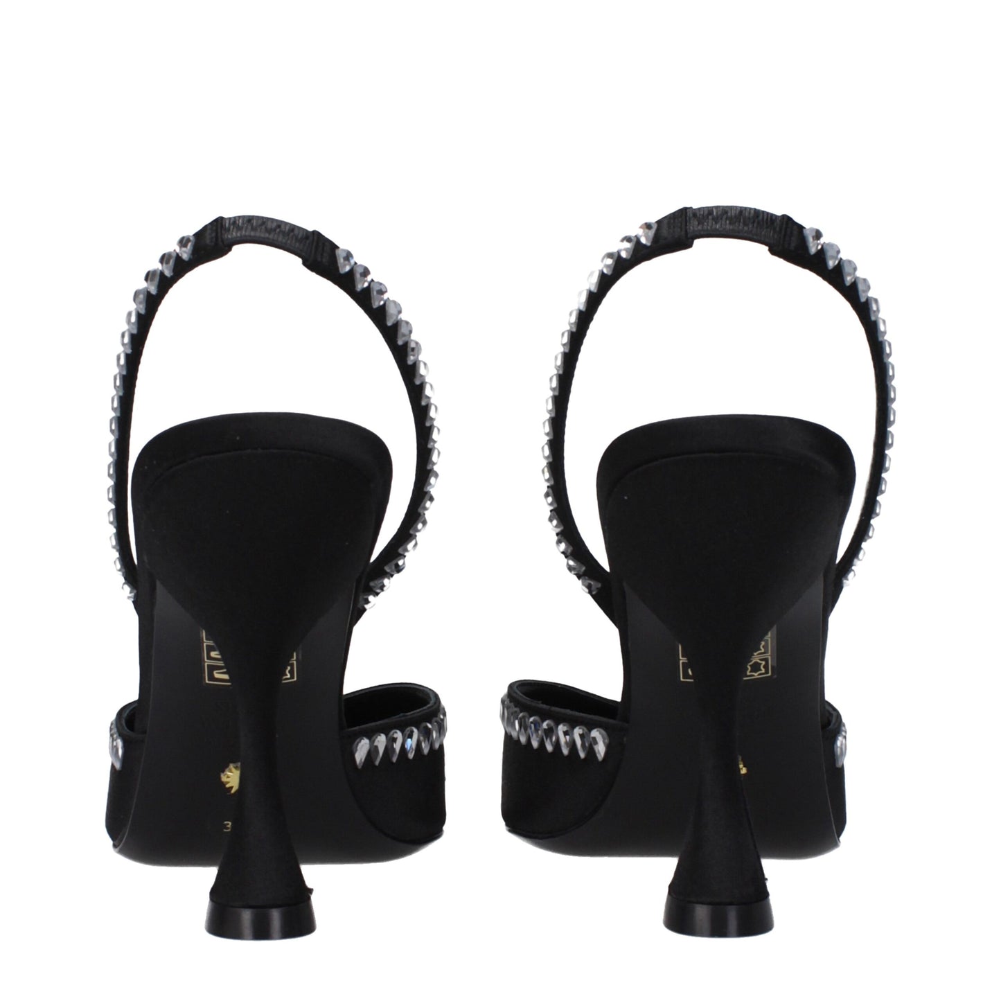 Black Satin Stiletto Heels Sandals