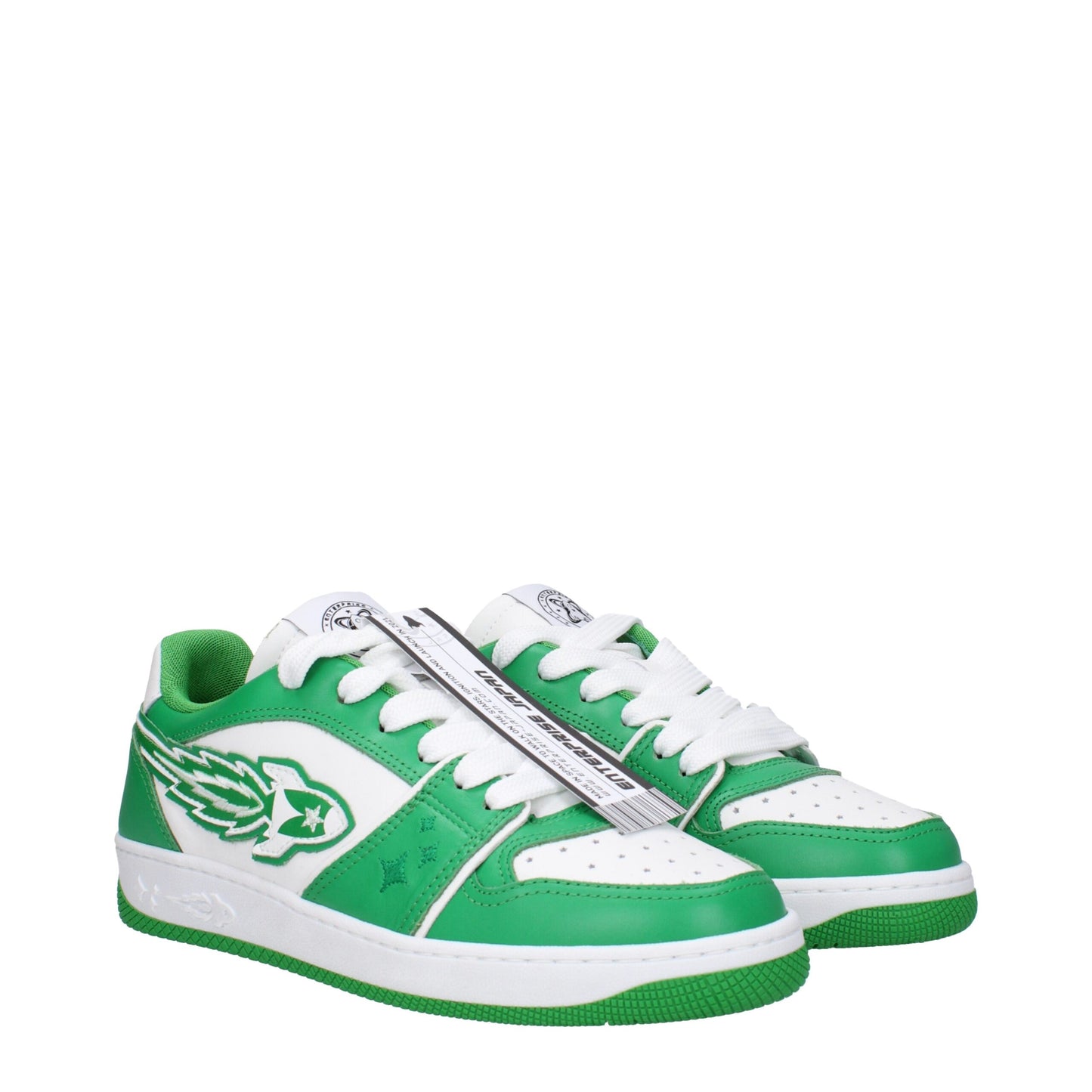 Green Leather Low Tops