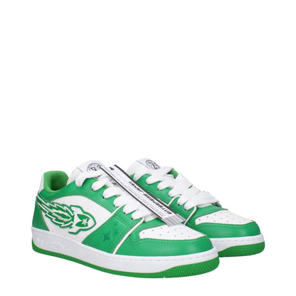 Green Leather Low Tops