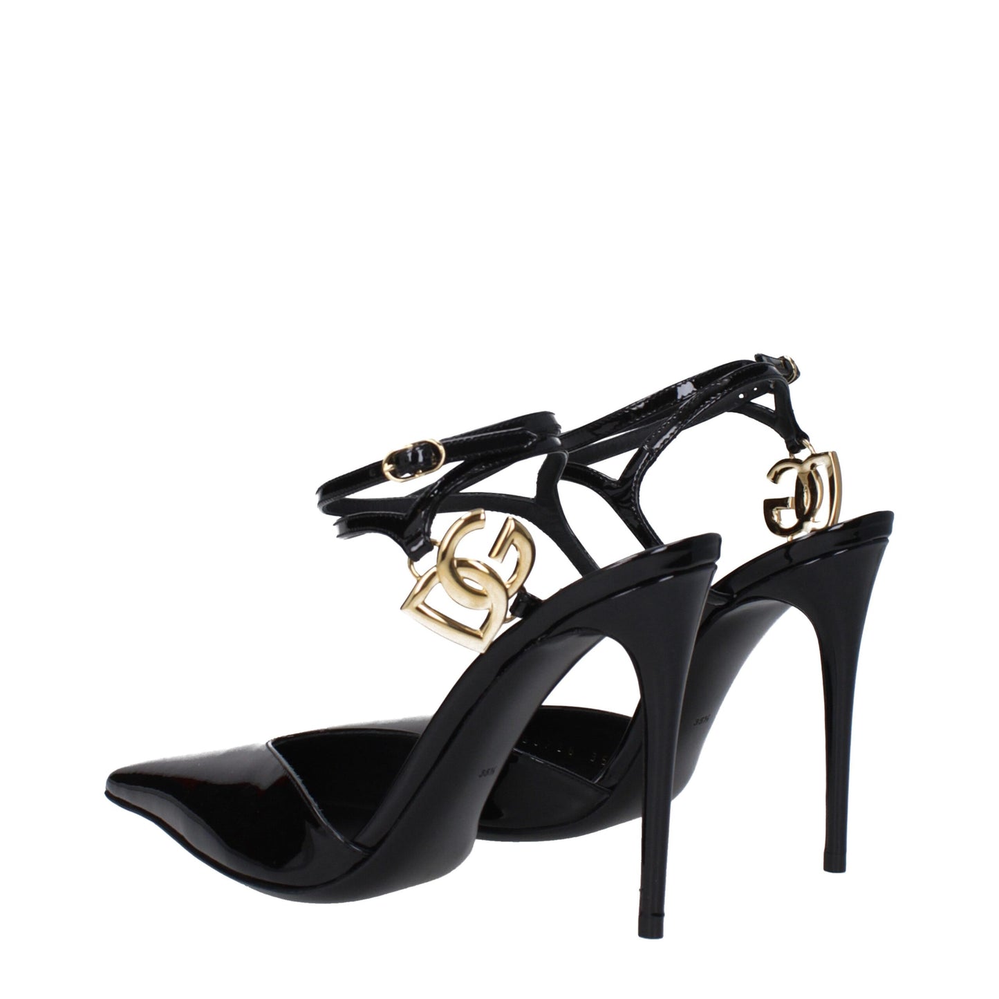 Black Leather Stiletto Heels Sandals