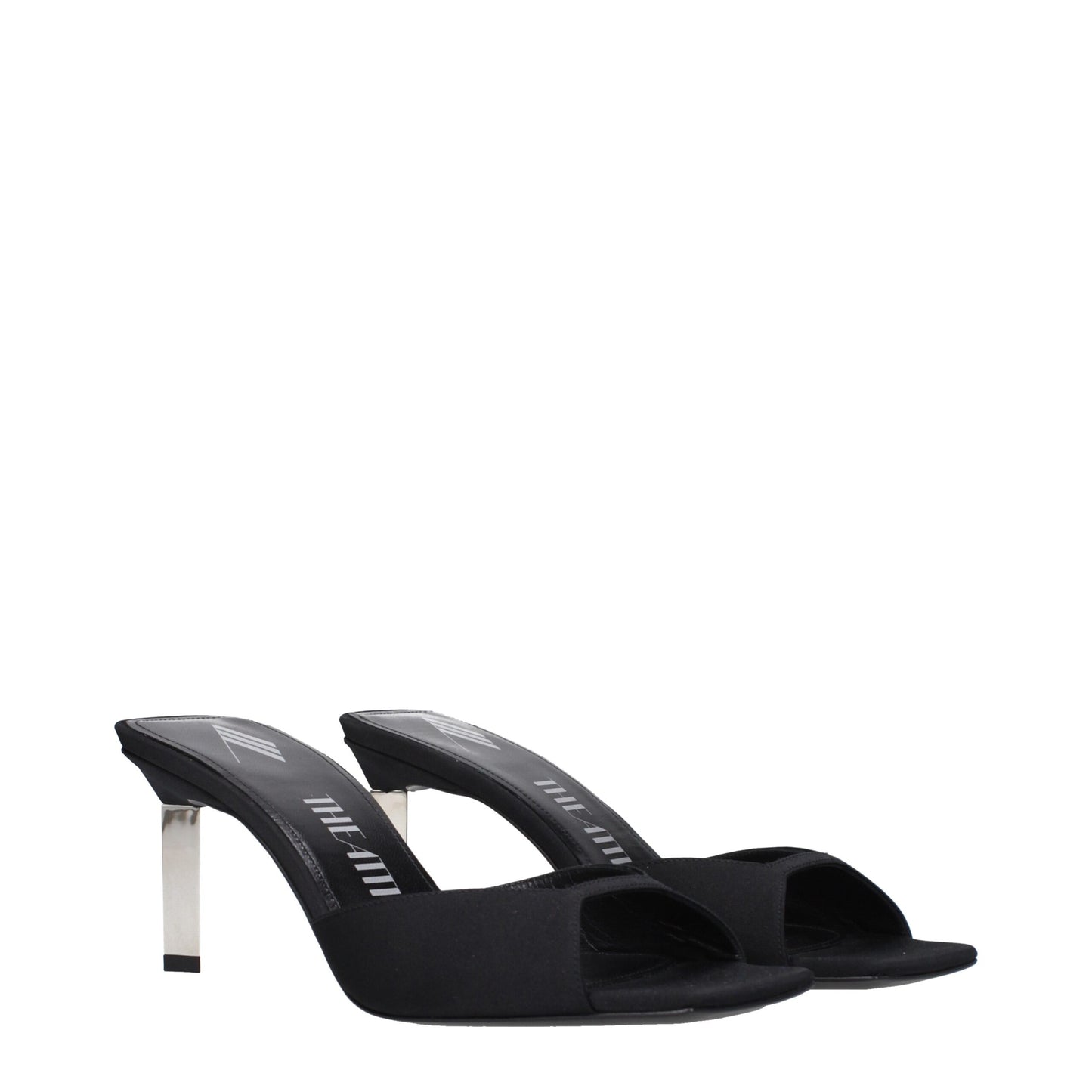 Black Satin Stiletto Heels Sandals