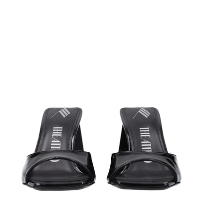 Black Leather Stiletto Heels Sandals