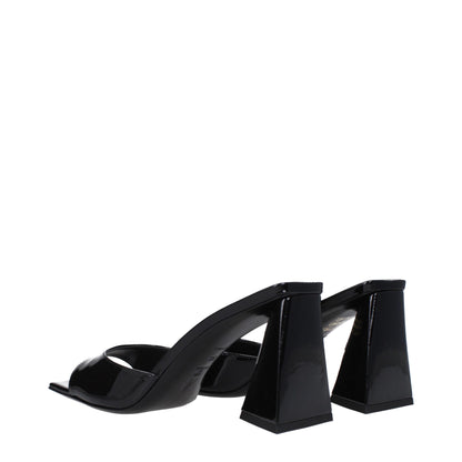 Black Leather Stiletto Heels Sandals