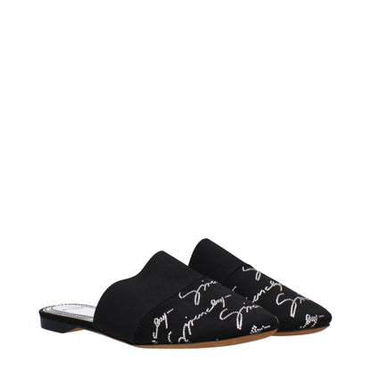 Black Satin Slippers Sandals