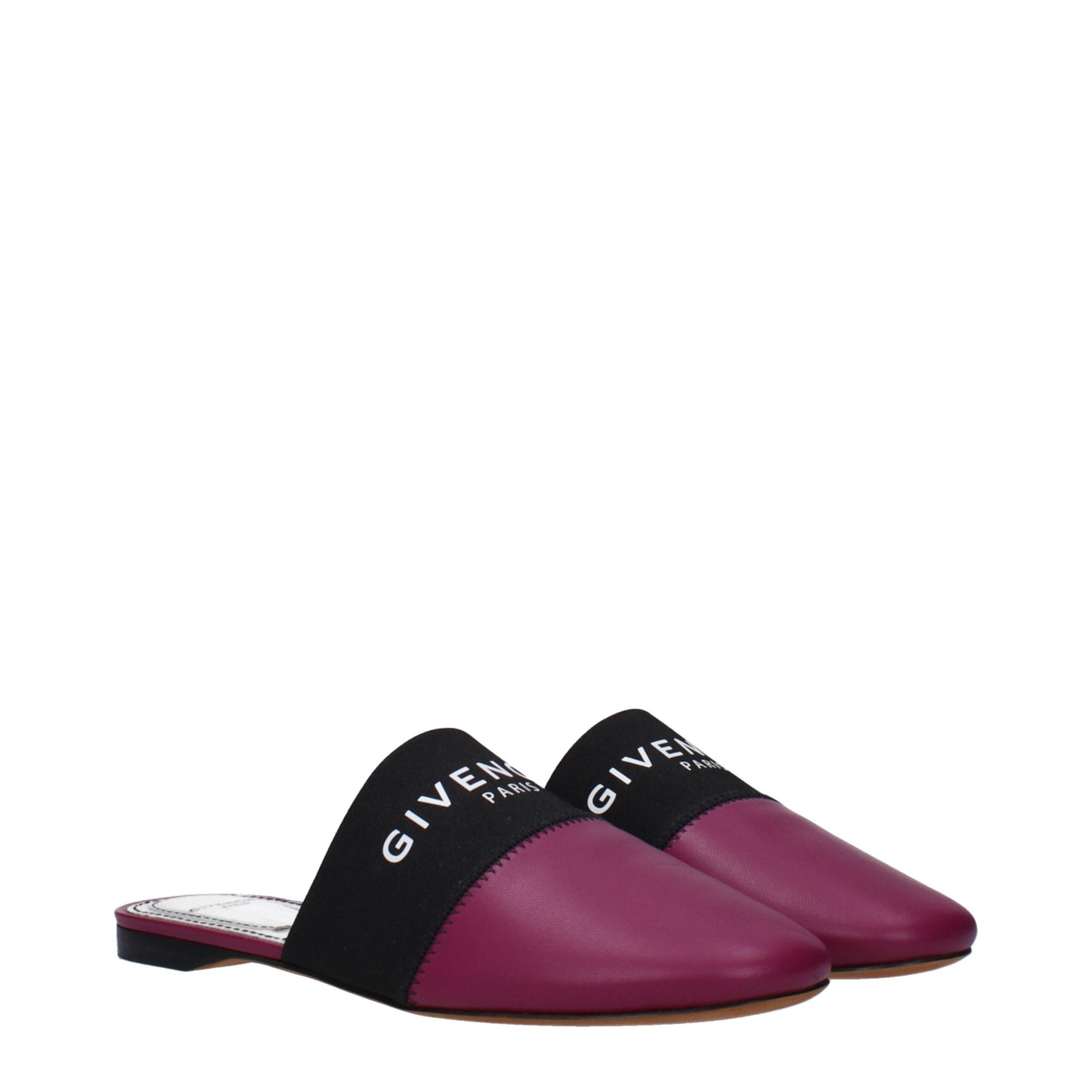 Purple Leather Slippers Sandals