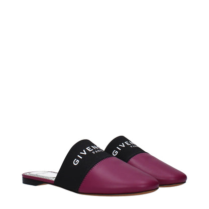 Purple Leather Slippers Sandals