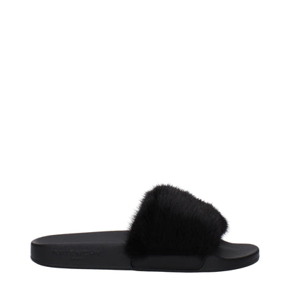 Black Cotton Slippers Sandals