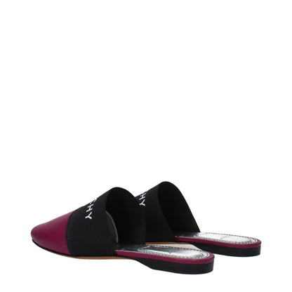 Purple Leather Slippers Sandals