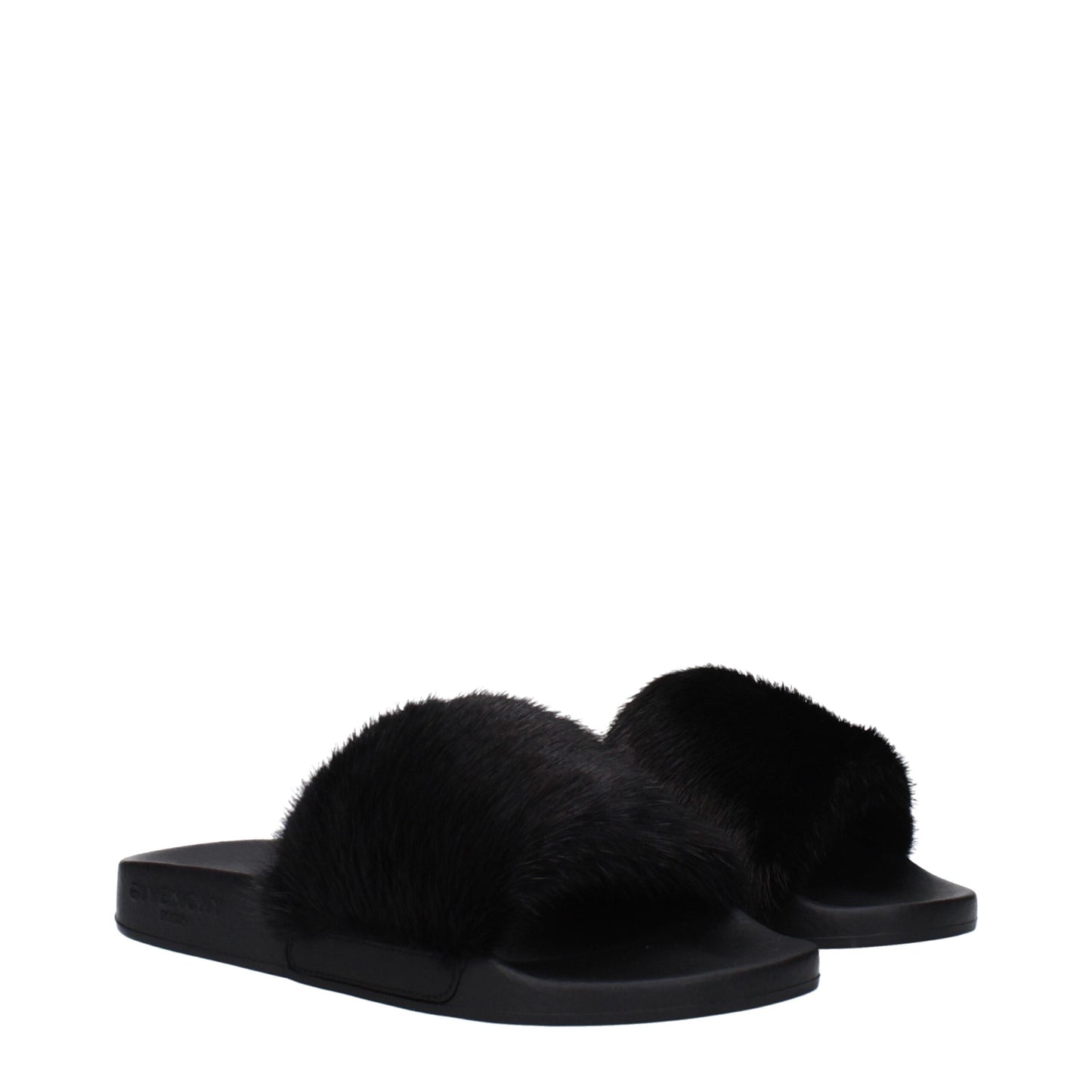 Black Cotton Slippers Sandals