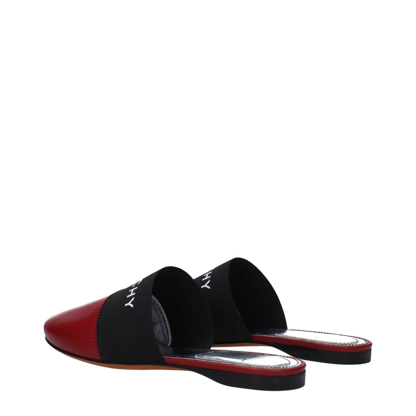 Red Leather Slippers Sandals