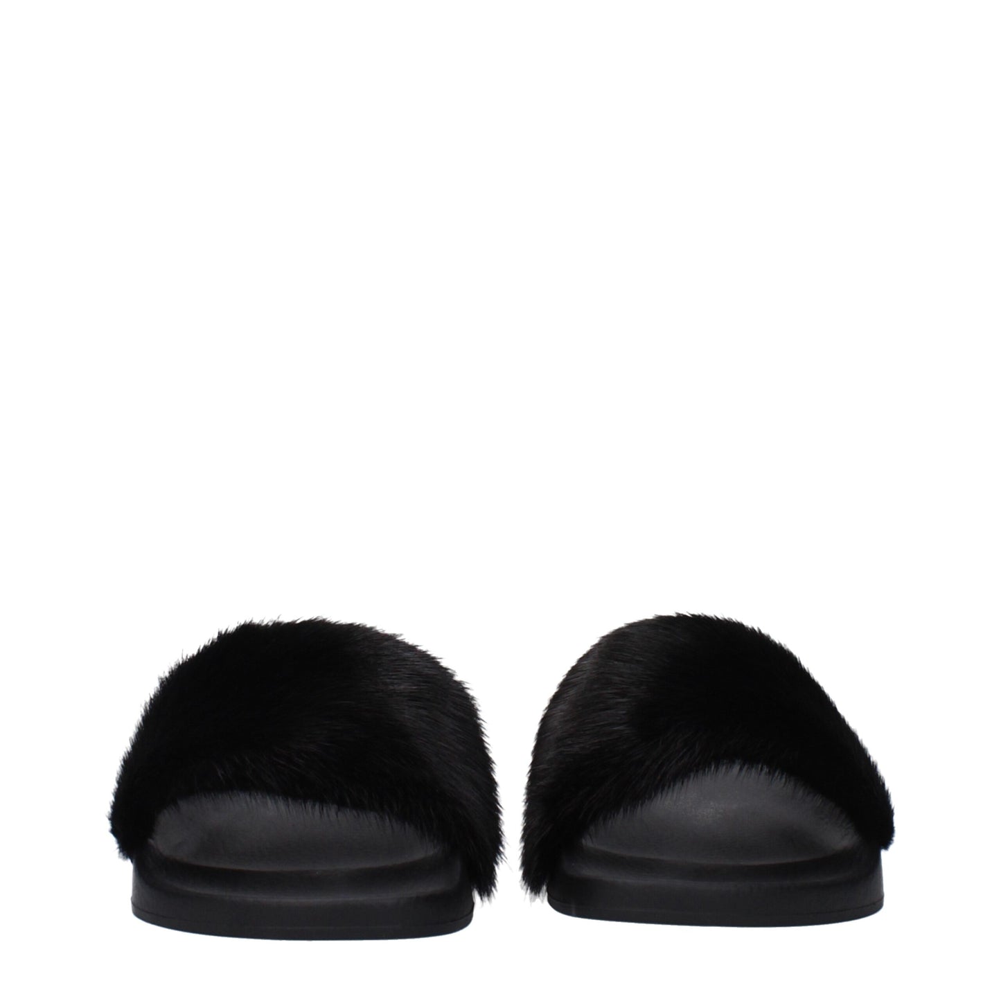 Black Cotton Slippers Sandals