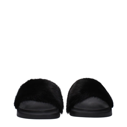 Black Cotton Slippers Sandals
