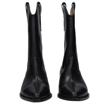 Black Leather Ankle Boots