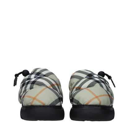 Green Fabric Slip-On Loafers